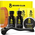 thumbnail image 1 of The Beard Club Kit De Crecimiento De Barba Mejorado - Aceite De Crecimiento De Barba Derma Roller (2 Unidades) Bálsamo Para Barba De Sándalo Peine Para Barba - Set De Regalo, 1 of 9