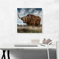 thumbnail image 2 of ARTCANVAS Long Hair Bull Home Decor Square Canvas Art Print - Size: 18" x 18" (0.75" Deep), 2 of 9