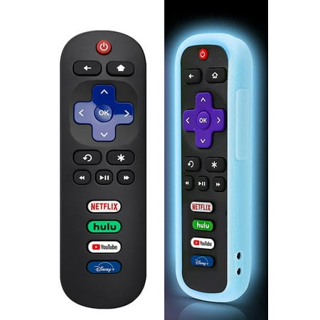 Replacement Roku TV Remote with Remote Cover (Blue) Compatible with TCL Roku/Hisense Roku/Onn Roku/Sharp Roku/Element Roku/Westinghouse Roku Series Smart TVs
