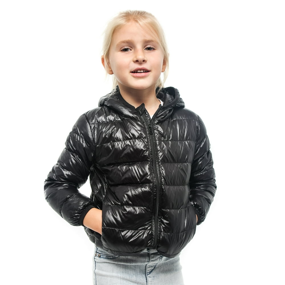 DASTI - DASTI Casual Hooded Kids Packable Down Jacket Zip Black for Age ...