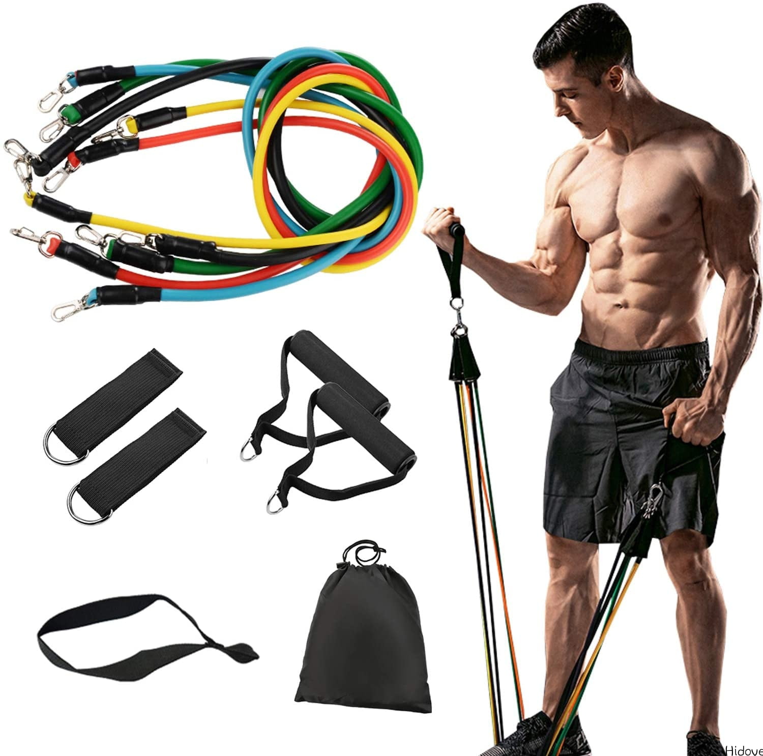 Indoor/Outdoor Suspension Workout Bodyweight Fitness Resistance Trainer Kit 