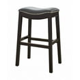 thumbnail image 1 of 30" Espresso and Gray Saddle Style Counter Height Bar Stool, 1 of 6