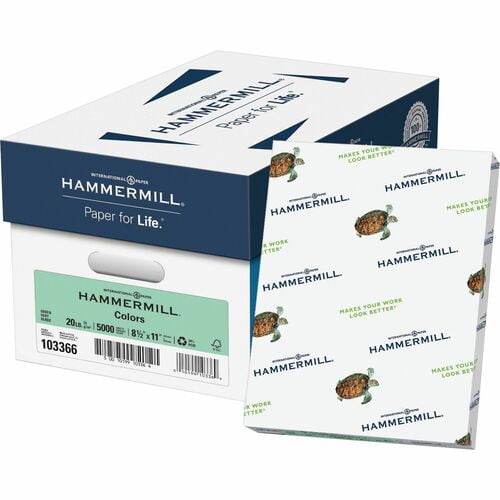Hammermill 10336-6 Colors 20 lbs. 8.5 in. x 11 in. Print Paper - Green | 2 Reams