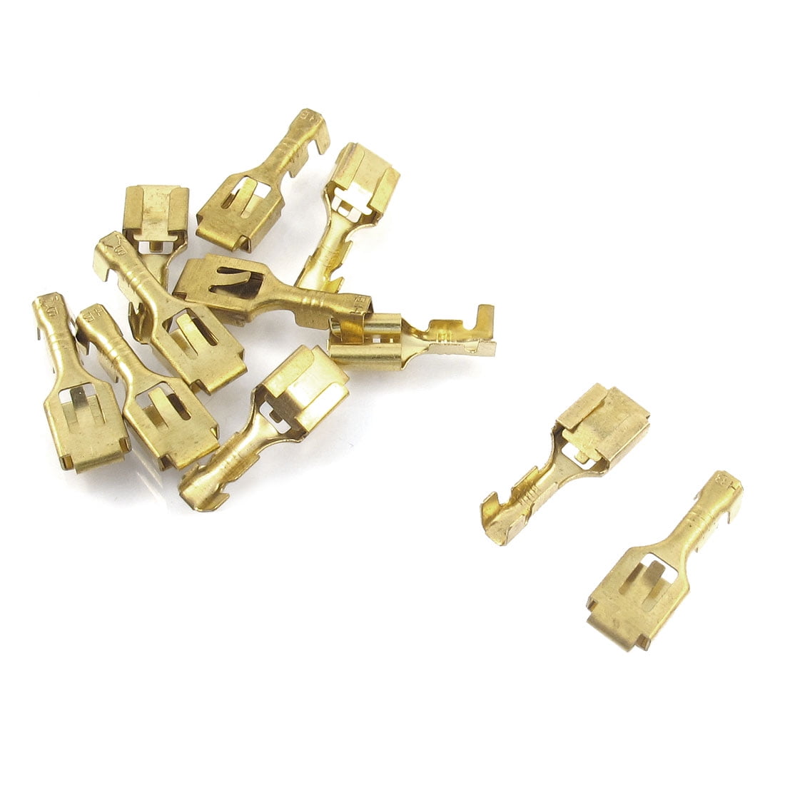 Brass 6.3mm Female Spade Crimp Terminals Connectors w/Clear Protect Case x 100 