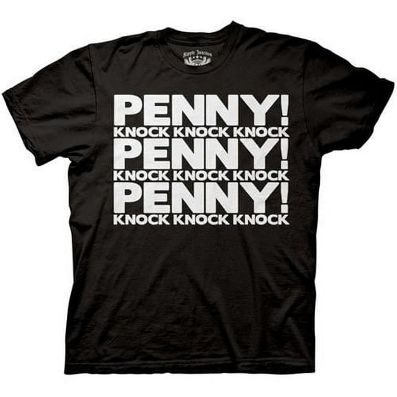 The Big Bang Theory Knock Knock Knock Penny! Men's Black T-Shirt | 2XL