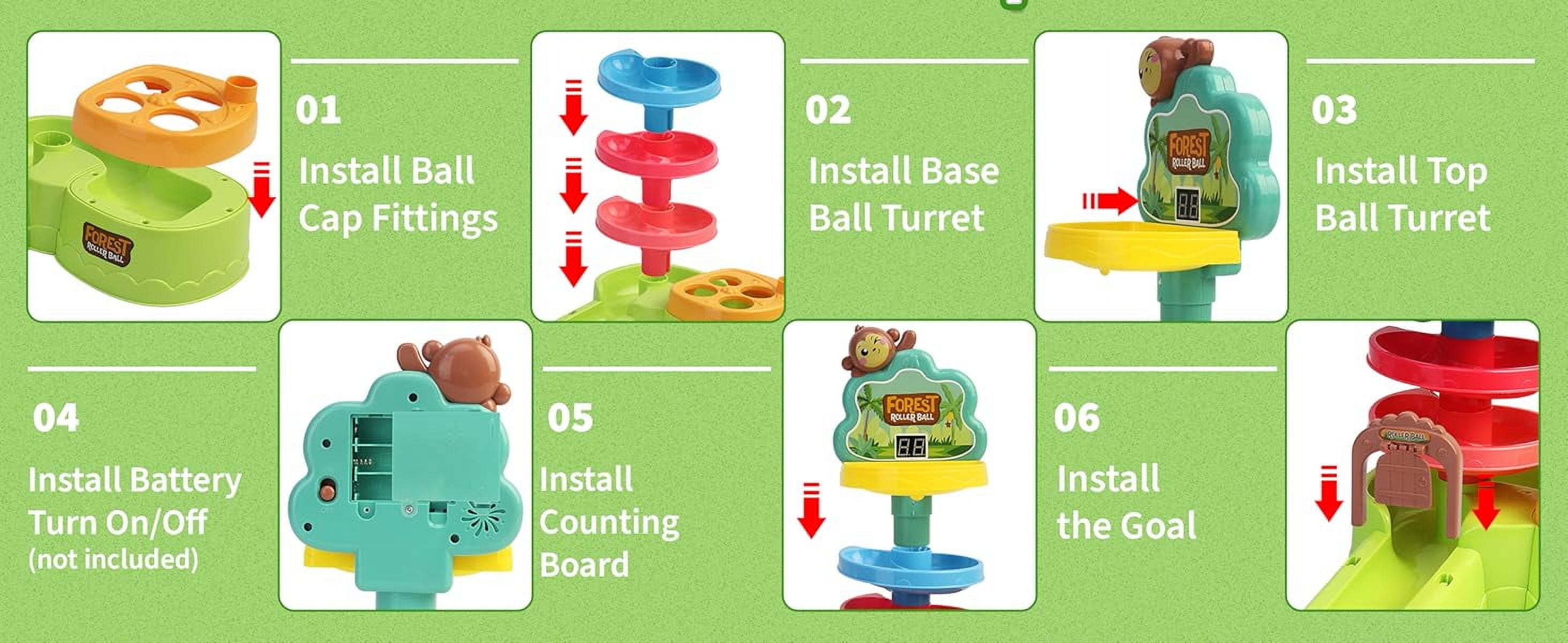 Adofi 3-in-1 Toddler Montessori Toys, Hammer Pound Balls, Shoot Balls Game, Ball Drop Toys for 1-3 Years Old, 1 Year Old Toys for Boys