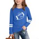 thumbnail image 2 of Blusas y camisas de manga larga con cuello redondo Camiseta estampada de manga larga para niños Cuello redondo Manga larga Casual Versátil Top de poliéster para niñas, 2 of 6