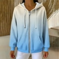 thumbnail image 5 of Womens Zip Up Sweatshirts, Hoodies for Women Fall Fashion Loose Fit Ombre Tie Dye Ribbed Knitted Long Sleeve Pullover with Pockets, 5 of 6
