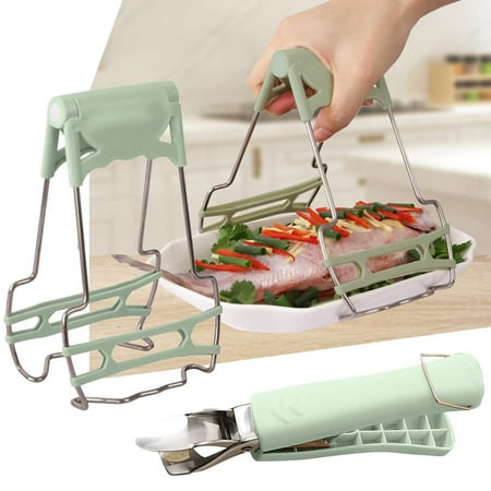 

Popular Pick! Tongs For Cooking，Stainless Steel Anti Hot Bowl Dish Plate Clip Clamp Holder For Moving Hot Plate Or Bowls With Food Out From Microwave Oven Kitchen Tool Tongs For Cooking Green