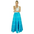 thumbnail image 1 of Bimba Jupe Longue Évasée en Coton pour Femmes Boho Maxi Bas Taille Élastique Vêtements, 1 of 4