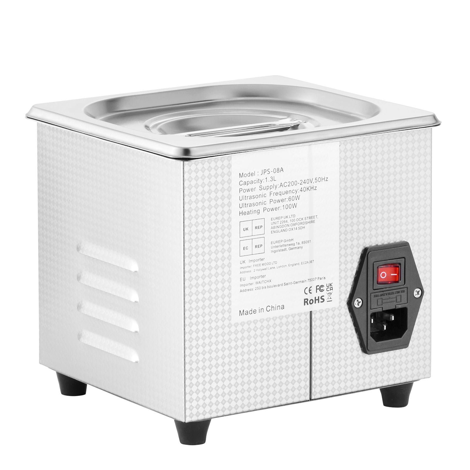 Professional ultrasonic cleaning machine 0.3L jewelry cleaning machine, digital timer and heater, 40kHz stainless steel sonic cleaning machine, suitable for glasses, watches, rings, small parts