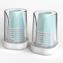 WhiteRhino 2 packs Plastic 3 oz Disposable Paper Cup Holder, Bathroom Cup Holder Dispenser for Vanity Countertop