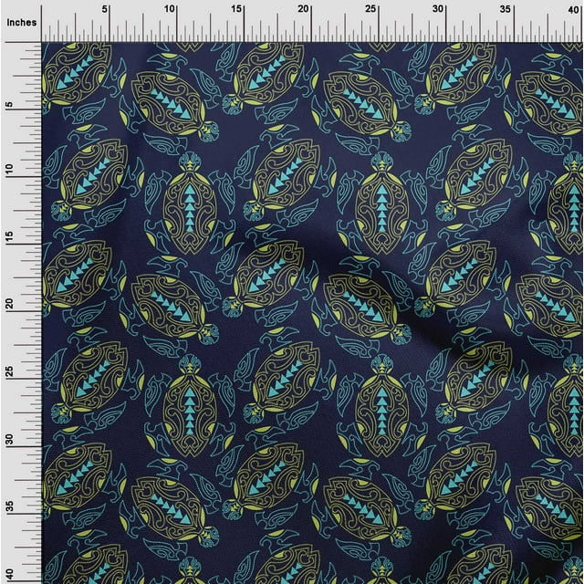 oneOone Cotton Poplin Fabric Turtle Ocean Print Fabric by The Yard 56 Inch Wide