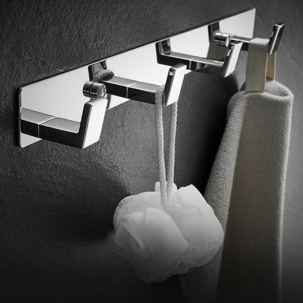 Gancho adhesivo de acero inoxidable sin perforaciones, fuerte capacidad de carga, gancho para ropa, cocina, puerta de baño, gancho para ropa, creativo, sin clavos