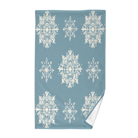 Pure Cotton Face Towel 16x28 Inches Hand Towel Bath Towel Hand Bath Towels Soft Good Water Absorption for Washing Face Wiping Face Winter Snowflakes