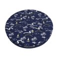 thumbnail image 6 of Uemuo Hawaiian Style Pattern Round Bar Stool Seat Covers Washable Stool Cushion Slipcover Elastic Bar Chair Covers-13 inch, 6 of 7