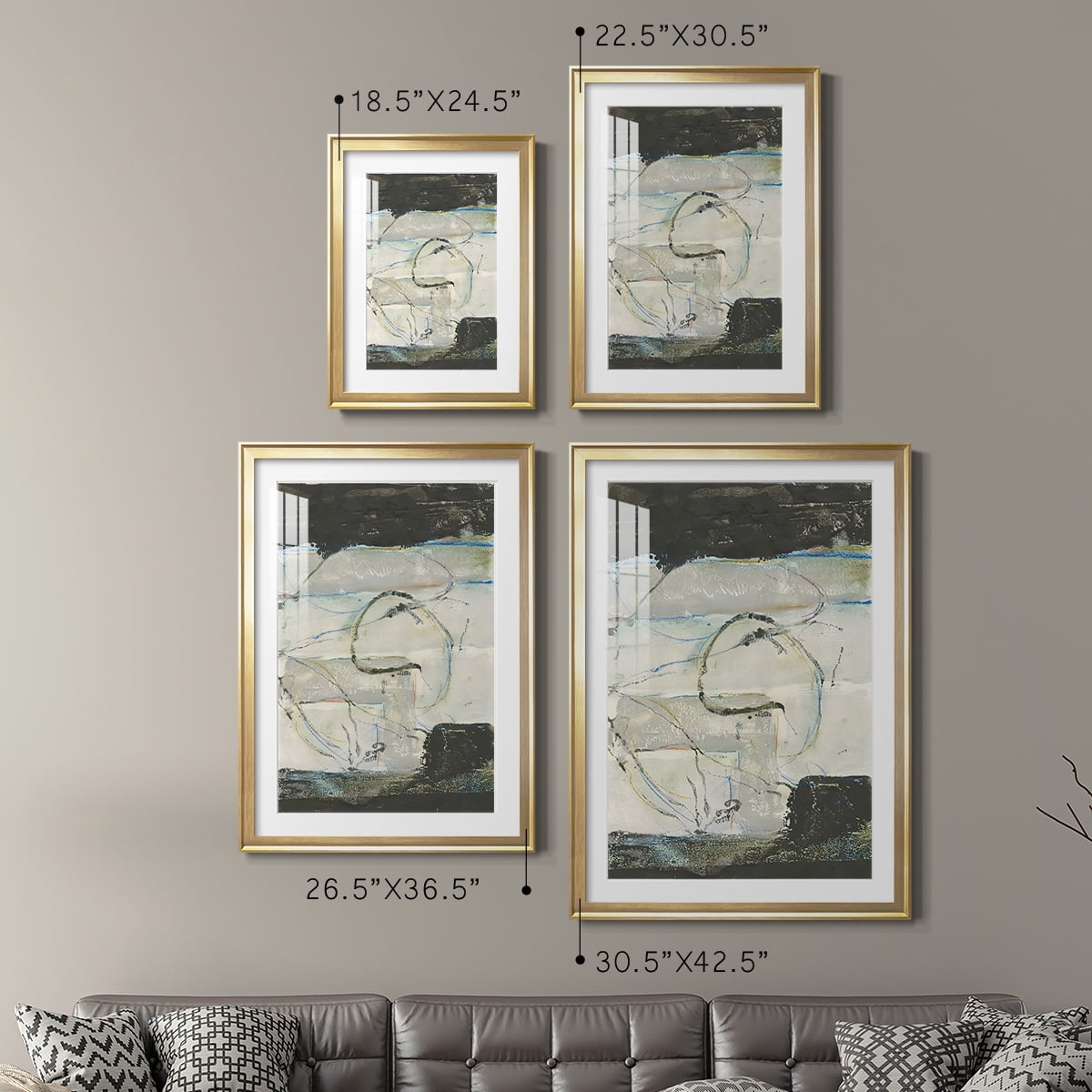 Wexford Home Continuing Energy I Premium Framed Print, 26.5" x 36.5" - Ready to Hang, Gold (Set of 2)