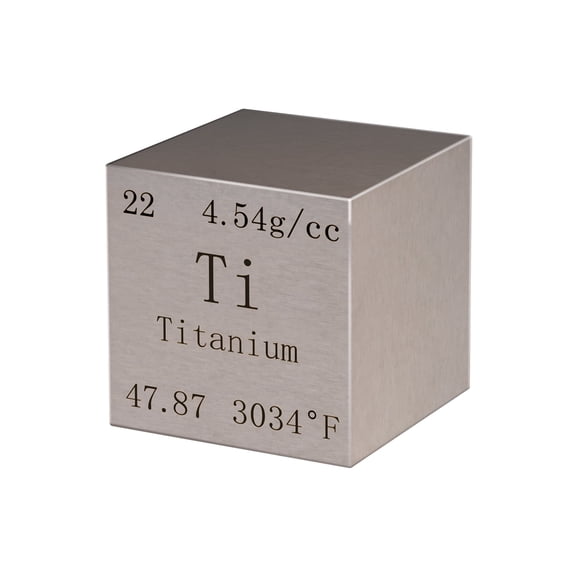 Titanium Density Cube 1 inch –Pure Ti Element Metal Block for Collectors