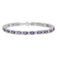 thumbnail image 4 of Primal Silver Sterling Silver Rhodium-plated Amethyst and White Topaz Bracelet, 4 of 6