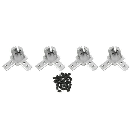 

4-Pack 3030 Series 3-Way End Corner Bracket Connector With Screws For Standard 8Mm T Slot Aluminum Extrusion Profile