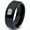 Black Bevel Polish Tungsten, variant on Tungsten Iowa Hawkeye State Band Ring 8mm Men Women Comfort Fit Gray Flat Cut Brushed Polished