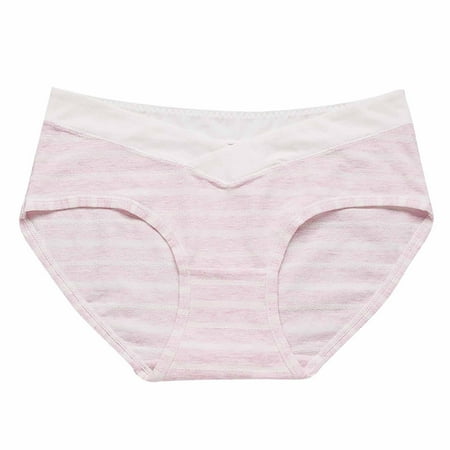 Yuzhih Womens Panties Cute Striped Print Briefs Breathable Cotton Underwear V Cut High Waisted Underpants