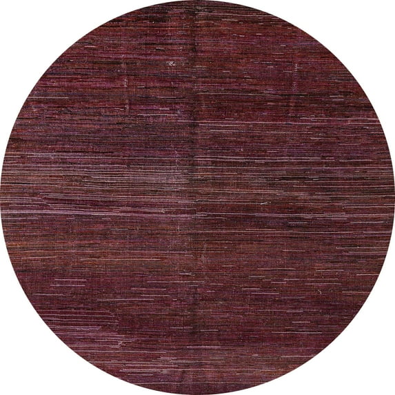 Ahgly Company Machine Washable Indoor Round Abstract Chestnut Brown Area Rugs, 4' Round
