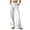 White, variant on Women’s Linen-Look Straight Leg Pants, Loose Fit Casual Trousers with Pockets, Solid Color Daily Wear Coffee1 L