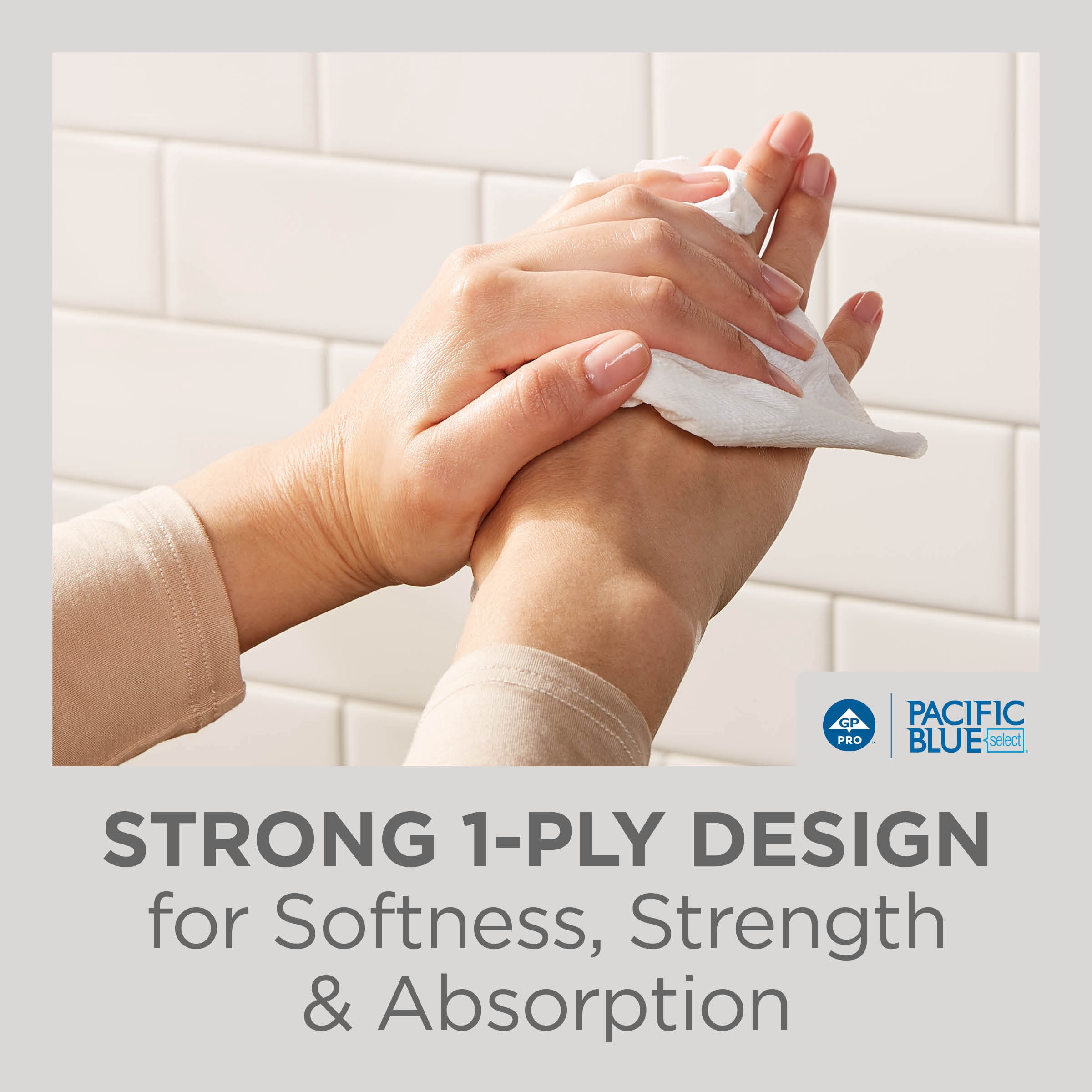 Pacific Blue Select® Premium 1-Ply Multifold Paper Towels by GP PRO (Georgia-Pacific), White, 4,000 Towels Per Case