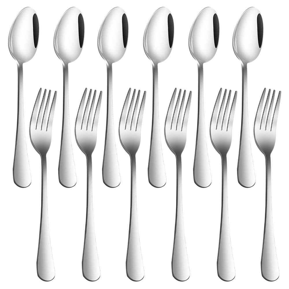 Set of 12, Stainless Steel Dinner Forks and Spoons, SourceTon Heavy