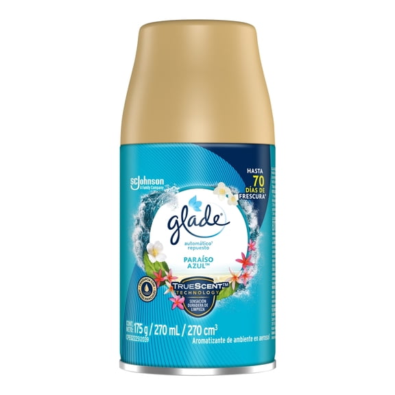 Aromatizante Automático en Aerosol Glade Paraíso Azul Repuesto de 175 g
