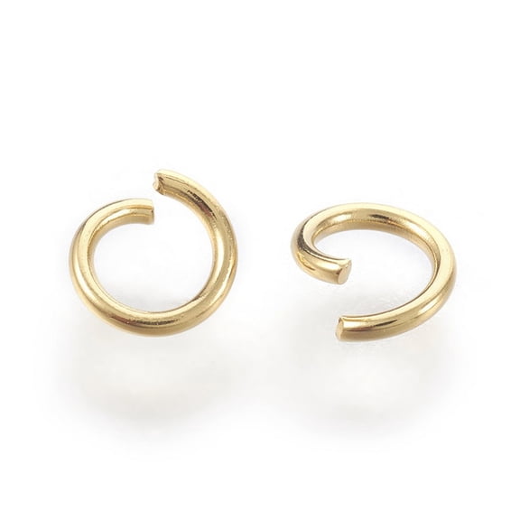 HDSupplies 100 Pieces - 304 Gold Tone Stainless Steel Jump Rings - 4mm - 20 Gauge (0.8mm Thickness)