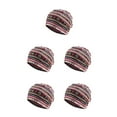 thumbnail image 2 of Tuque Style Bohème Hijab Imprimé Floral Turban Protection des Oreilles Bonnet Rose Rouge à Rayures Ensemble de 5, 2 of 6