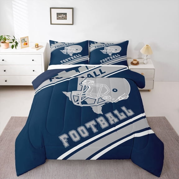 Erosebridal Rugby Comforter Sets,Stripes Sport Comforters & Duvets,Football Gaming Decor,Reversible,Breathable,2pcs