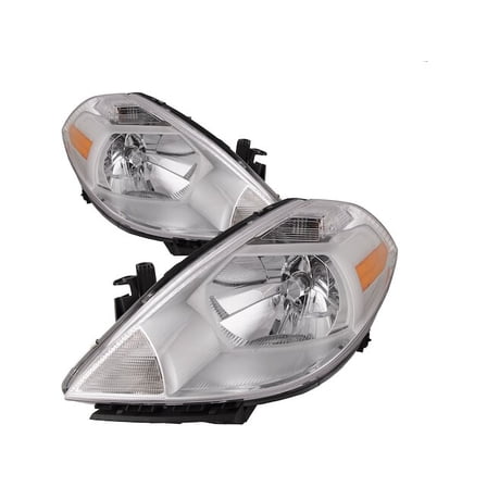 Front Headlight Set - Compatible with 2007 - 2012 Nissan Versa 2008 2009 2010 2011