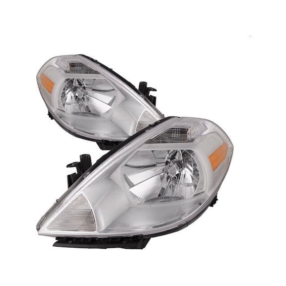 Front Headlight Set - Compatible with 2007 - 2012 Nissan Versa 2008 2009 2010 2011