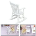 thumbnail image 3 of Silla 1:12 Silla De Casa De Muñecas Casa De Muñecas De Madera Silla Mecedora En Miniatura Mini Muebles Blancos Para Casa De Muñecas, 3 of 7