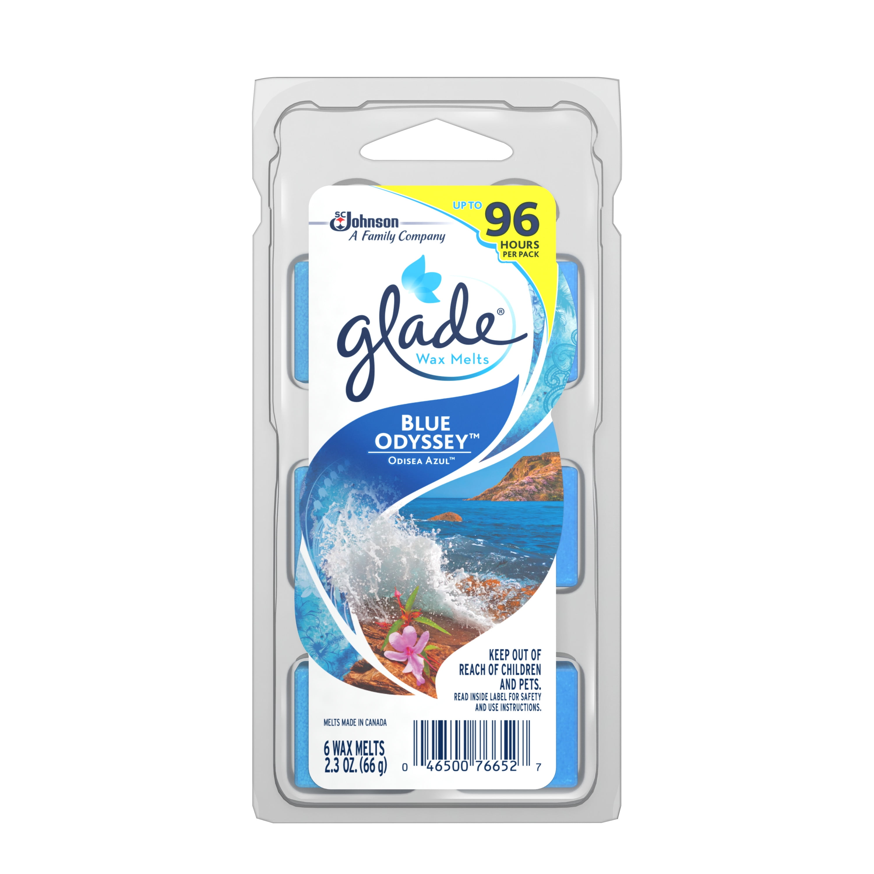 Glade Wax Melts Air Freshener Refill, Blue Odyssey, 6 refills, 2.3 oz