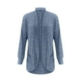 thumbnail image 6 of Qwertyu Womens Long Cardigan Lightweight Sweater Open Front Long Sleeve Cardigans with Pockets 2025 Sky Blue XL, 6 of 7