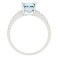 thumbnail image 4 of Clara Pucci 14K White Gold Solid Gold Aquamarine Solitaire with Accents Anniversary Ring for Women - 2.7 cttw Asscher Cut, 4 of 8