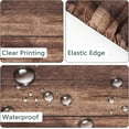 thumbnail image 4 of Farmhouse Round Fitted Tablecloth with Elastic Edge Wooden Brown Outdoor Tablecloth Waterproof Table Cover for Picnic Dinner Party Decor Fits 36-44" Diameter Round Tables, 4 of 6