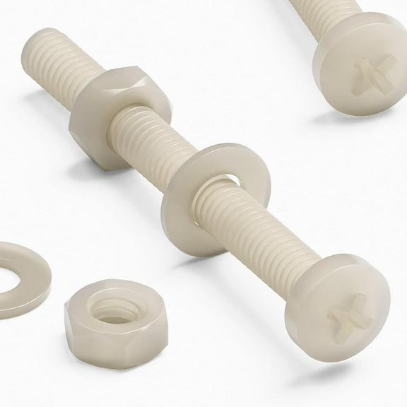 50 x Nylon Pan head, crosshead plastic machine screws, M4 x 40mm, Plastic Bolts, Nuts & Washers, (5/32 x 1-37/64 in)