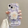 thumbnail image 3 of Floral Purple Phone Cases With Lanyard bracket For iphone 11 13 12 14 Pro Max Phone Cases XR XS 7 8 P For Phone 아이폰 케이스 2023, 3 of 7