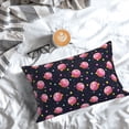 thumbnail image 5 of Goofa Cartoon Donut Planets Print Plush Throw Pillow Case, Soft Velvet with Hidden Zipper, Decorative Cushion Cover for Sofa, Bed, Car, and Home Décor-16"x24", 5 of 6