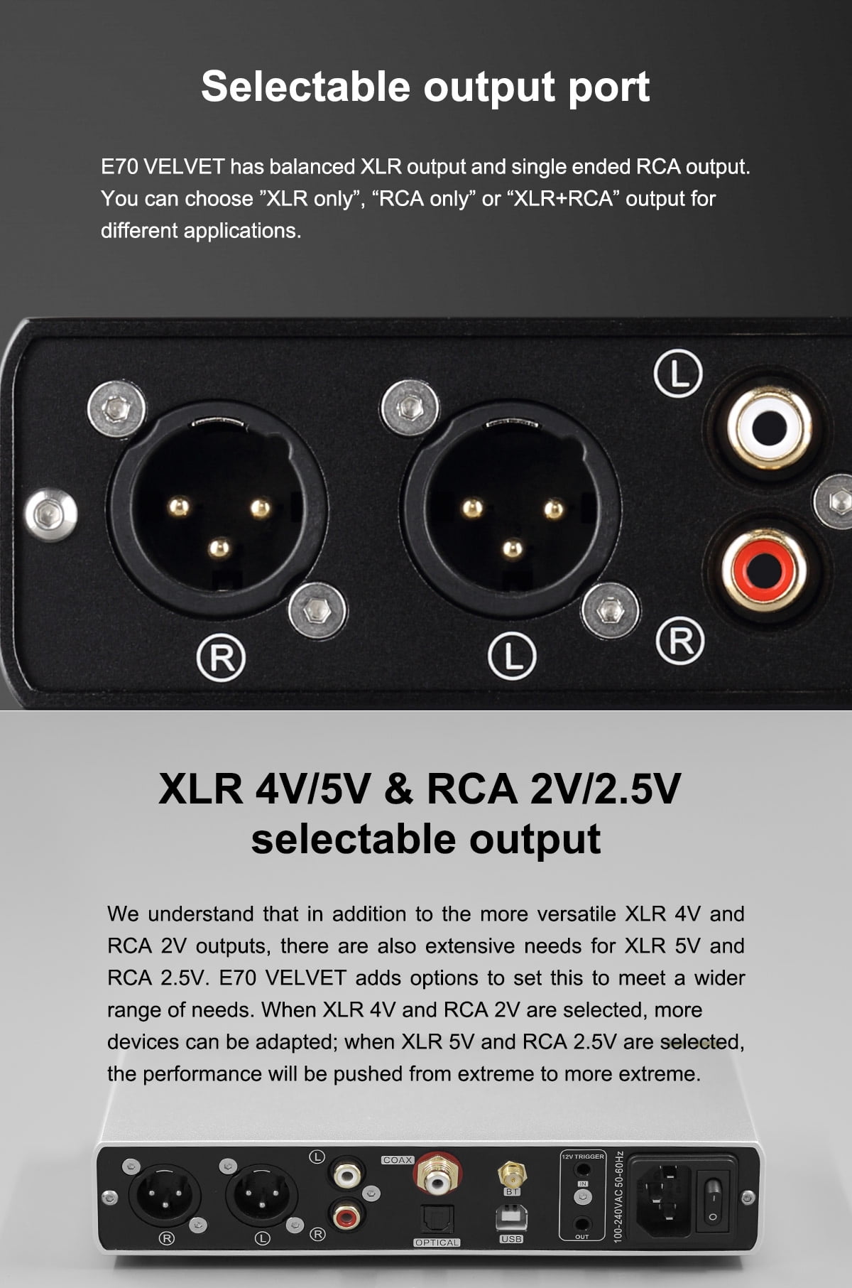 Topping E70 AK4499EX DAC Audio- Bluetooth5.1 LDAC Hi-Res, XLR 