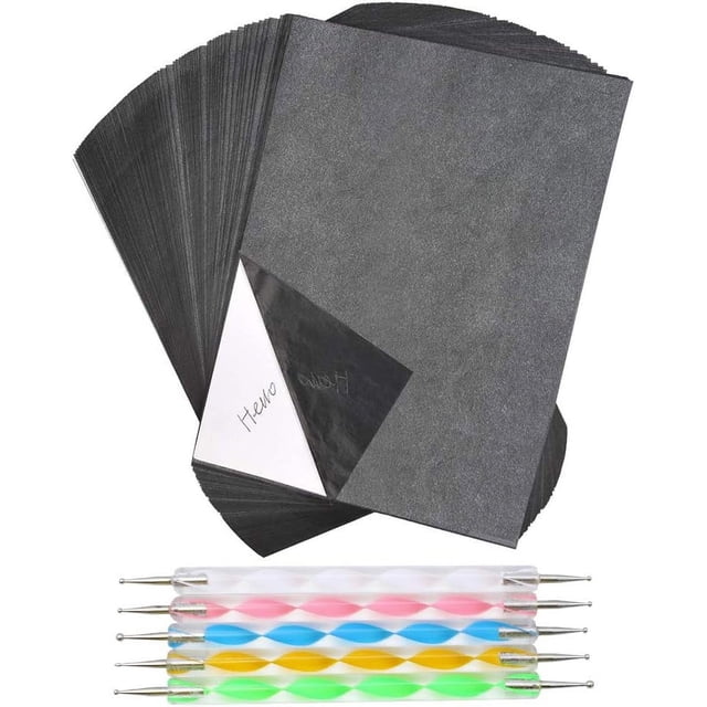 Tracing Paper & Carbon Paper, A4 Format Sheets For Artistic Surfaces, Graphite Transfer With Embossing Stylus Set, Reusable And Durable Material