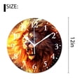 thumbnail image 2 of 12 Inch Wall Clock Battery Operated Silent Clock Decorative for Office, Kitchen, Outdoor, Living Room，Handsome Golden Maned Lion Creative, 2 of 4
