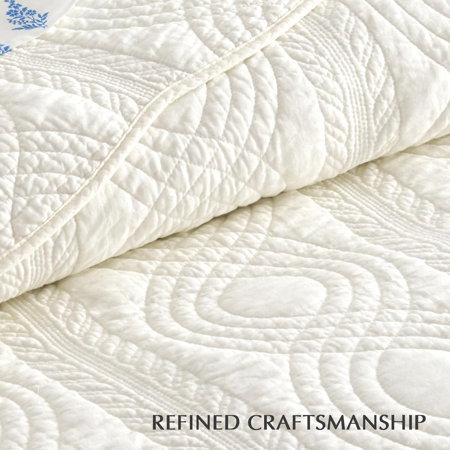 EVERGRACE 100% Cotton Scallop Quilt Set, King Size 3 Piece Set  Lightweight Bedspread with 2 Shams, Soft Prewashed Matelasse Coverlet for Cozy and Elegant Bedding, Ivory Cream