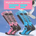 thumbnail image 2 of 1 Paire de Chaussettes de Ski Hauteur Genou en Coton Absorbant la Sueur, Chaussettes de Randonnée pour Sports, 2 of 4