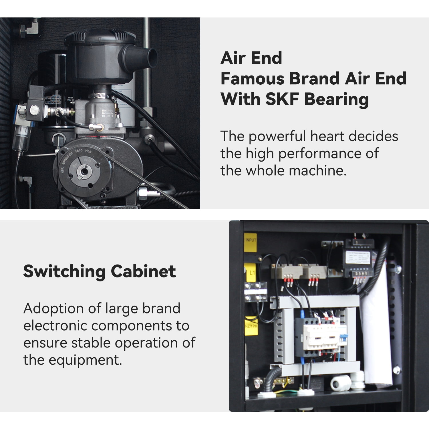 PACK4 4KW 5.5HP Rotary Screw Air Compressor 230V/3Ph 18CFM 125psi Heavy Duty Air Compressed System